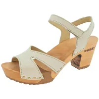 woody Damen Carmen Clog Sandalette, Creme, 40 EU