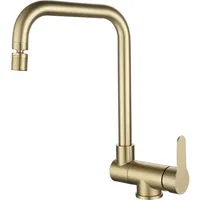 Sjqka - Wasserhahn Küche Brause, Küchenarmatur mit Ausziehbarem Brause, Mischbatterie Küche, Spültischarmatur Küche Gold moderner faltbarer Wasserhahn