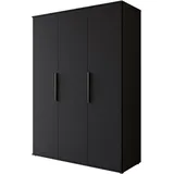 INOSIGN Kleiderschrank INOSIGN "LAGOS Wäscheschrank, Garderobe, schwarze Griffe, Made in Europe", schwarz (schwarz matt), B:134,4cm H:187,3cm T:51cm, FSC-zertifizierter Holzwerkstoff, Schränke, Kleiderschrank, Moderner Drehtürenschrank, FSC-zertifiziert,
