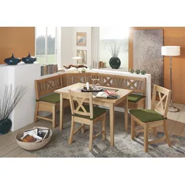 massivline & more Eckbankgruppe MASSIVLINE & MORE "Bodensee", braun (buche massiv natur lackiert, buche massiv natur lackiert, buche massiv natur lackiert), B:137,18cm H:87cm T:52cm, Massivholz, Sitzmöbel-Sets, Eckbankgruppe, Gestell aus Massivholz, abnhembare Sitzpolster