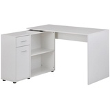 KADIMA DESIGN Schreibtisch mit Regal-Platte: Integriertes Regal, Drehbares Design, Melaminharz-Beschichtung, Schublade/Tür