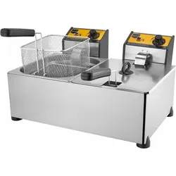 Elektro-Doppelwannenfritteuse 5+5 lt, St