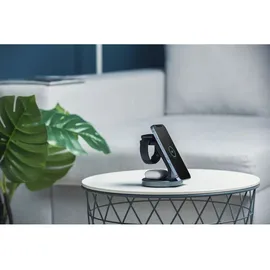 forcell Wireless drahtloses Ladegerät 3in1 15W Solid Mag Charger Unterstützung MagSafe Schwarz - Schwarz