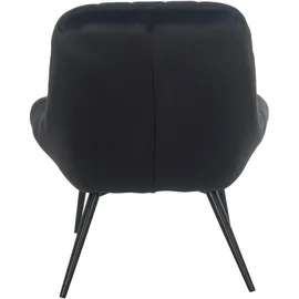 SalesFever Relaxsessel Toulon Samt 76 x 85,6 x 85,6 cm Schwarz mit Kissen