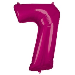 amscan® Folienballon Zahl 7 pink, 1 St.