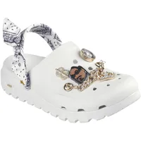 Skechers Damen Snoop Dogg: Arch Fit Footsteps-Rolling Glitz Holzschuh, Weiss/opulenter Garten, 38 EU - 38 EU