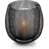 philippi Windlicht Mesh Glas Schwarz