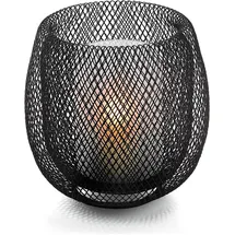 philippi Windlicht Mesh Glas Schwarz