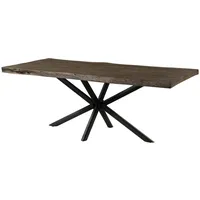 MASSIVMOEBEL24.DE Baumtisch Mango 200x100x76 grau lackiert / Kreuzgestell anthrazit