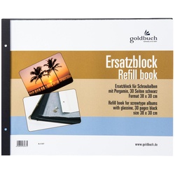 Ersatzblock 38x30 cm, 30 schwarze Seiten, für Schraubalben