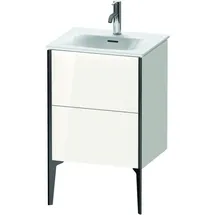 Duravit XViu Waschtisch-Unterschrank XV40690B285 51x42x59,1cm, 2 Auszüge, schwarz matt, weiß hochglanz