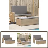 Gartenbank Mit Kissen Und Hocker Beige Poly Rattan - Gartenbank - Outdoor-möbel - Rattanmöbel - Gartenmöbelset - Lounge Set