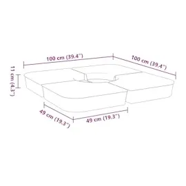 vidaXL 4-tlg. Kreuzfuß-Schirmständer-Set 100 kg PP