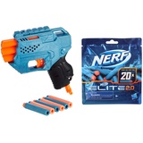 Nerf Elite 2.0 Trio TD-3 Blaster – Enthält 6 Nerf Darts – 3 Darts in Folge abfeuern & Elite 2.0 20er Dart Nachfüllpackung – enthält 20 Nerf Elite 2.0 Darts, kompatibel mit Allen Nerf Elite Blastern