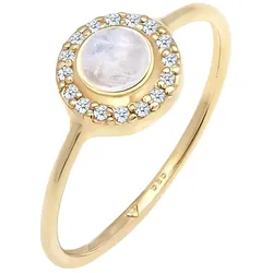 Elli DIAMONDS Verlobung Mondstein Diamant (0,08 ct) 585 Gelbgold Ringe   Damen 
