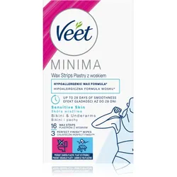 Veet Minima Hypoallergenic Kaltwachsstreifen für die Bikinizone 16 St.