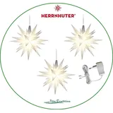 Herrnhuter Stern 3er Set Stern inkl. Netzteil für 1-4 Sterne 13 cm weiß LED - 13 cm - weiß