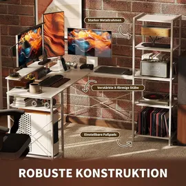 Homcom Eckschreibtisch 137 x 140 x 139,5 cm Weiß