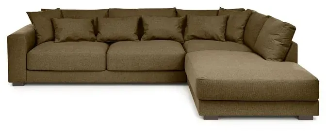 BOOOM Ecksofa Diego Stoff Grün Olive
