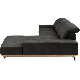 Musterring Eckcouch Leder Wohnlandschaft 3-Sitzer Schwarz