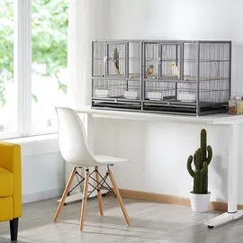 Yaheetech Vogelkäfig Vogelvoliere 96 x 46 x 53 cm Schwarz