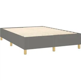 vidaXL Boxspringbett mit Matratze & LED Dunkelgrau 140x200 cm Stoff
