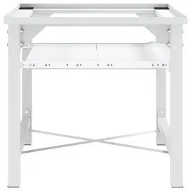 vidaXL Waschmaschinen-Untergestell mit Ausziehbarer Ablage, Weiß, 60 x 56,5 x 53,5 cm