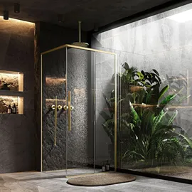 REA Duschkabine Solar 90x90 Brush Gold