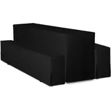 TexDeko Hussen Bierzeltgarnitur Premium blickdicht 3TLG Set Biertischhusse 220x50cm Festzeltgarnitur, Schwarz