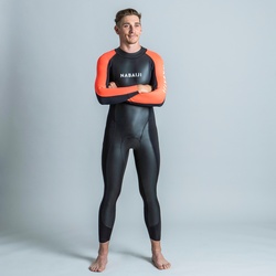 Schwimmanzug Neopren Freiwasserschwimmen Herren – OWS 100, orange|schwarz, L