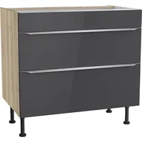 kochstation Kochfeldumbauschrank KS-Aken 90 x 58,4 x 87 cm Grau