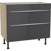 kochstation Kochfeldumbauschrank KS-Aken 90 x 58,4 x 87 cm Grau
