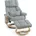 M MCombo Relaxsessel 9066 Mikrofaser 86 x 110 x 90 Hellgrau mit