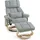 M MCombo Relaxsessel 9066 Mikrofaser 86 x 110 x 90 cm Hellgrau mit Hocker