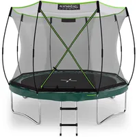 Kinetic Sports Bungee Safety Elite Gartentrampolin mit AirMAXX Technologie 244 cm dunkelgrün/silber