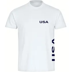 multifanshop Kinder T-Shirt - USA - Brust & Seite - Druck navi - Kind