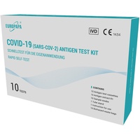 EUROPAPA® 10x Corona Laientest Selbsttest Covid-19 Antigentest auf SARS-CoV-2 Schnelltest zur Eigenanwendung Testkassete Probentupfer Antigenextrakt einzelverpackt