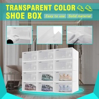 12X weiß Transparent Schuhbox Schuhkarton Schuhaufbewahrung Schublade Stapelbar