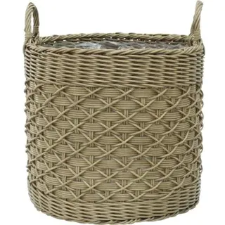 Korb Polyrattan 45 x 41 cm braun grau