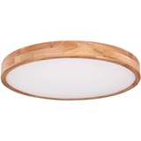 GLOBO Deckenleuchte LED Holz Optik Deckenlampe dimmbar Fernbedienung 60 cm, cct Schaltung, 48 w 3100 lm 3000-6000K, h 10,5 cm
