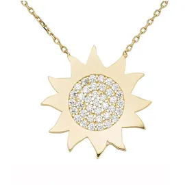 Jobo Collier Kette mit Anhänger Sonne 333 Gold Gelbgold