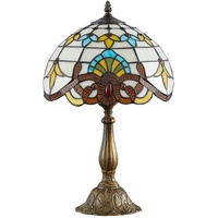 Lindby Tischlampe 'Audrey' (Tiffany) aus Glas u.a. für Wohnzimmer & Esszimmer (1 flammig, E27) - Tiffany Tischleuchte, Schreibtischlampe, Nachttischlampe, Wohnzimmerlampe