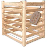 Gartenwelt Riegelsberger Moderner Komposter aus Lärchenholz Massivholz Steckkomposter Kompostsilo Holzkomposter : 100 cm : Single ca. 80x80 cm
