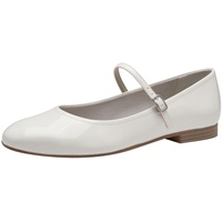 TAMARIS Damen Riemchen-Ballerina Vegan; WHITE PATENT/weiß; 40