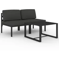 vidaXL 3-tlg. Garten-Lounge-Set mit Kissen Aluminium Anthrazit