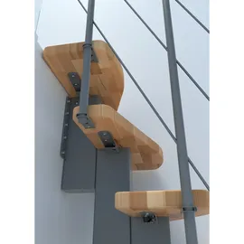 Minka Mittelholmtreppe Quatro 38 - 298 cm Holz Grau