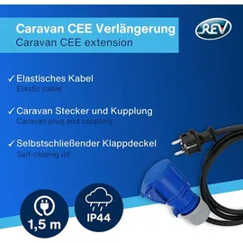 REV Ritter REV 0577750555 Strom Verlängerungskabel 16A Schwarz