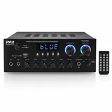 Pyle Audio HiFi Verstärker- mit Bluetooth, 2 Kanal 300W, USB,SD, AUX, FM, Mic Eingänge