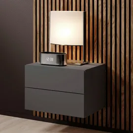 Stella Trading Livetastic Nachtschrank, Graphit, Holzwerkstoff, 2 Schubladen, 42x28x30 cm, hängend, Schlafzimmer, Nachttische