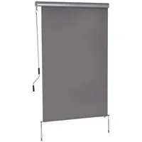 Outsunny Senkrechtmarkise 120 x 200 cm grau Aluminium